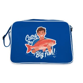 CATCH THE BIG FISH - Retro Bag - blue/white - Back