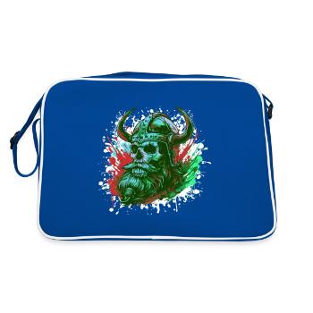 Crâne Viking - Sac Retro - bleu/blanc - Dos