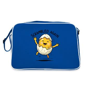 Mélangé à nouveau – œuf avec humour - Sac Retro - bleu/blanc - Dos