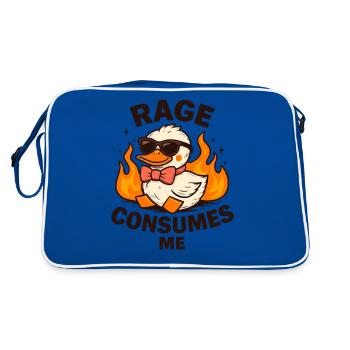 Rage Consumes Me - Sunglasses Duck on Flames - Retro Bag - blue/white - Back