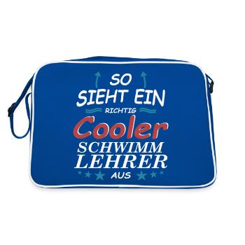 So sieht ein richtig cooler Schwimmlehrer aus - Retro Tasche - Blau/Weiß - Hinten