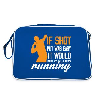 Shot Put Running Humor Design - Retro Bag - blue/white - Back