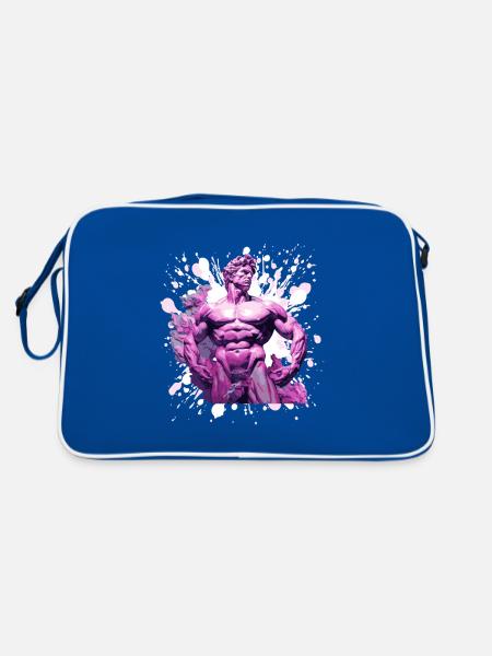 Bodybuilding Gym - Retro Tasche - Blau/Weiß