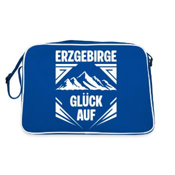 Erzgebirge Glueck auf - Retro Tasche - Blau/Weiß - Hinten