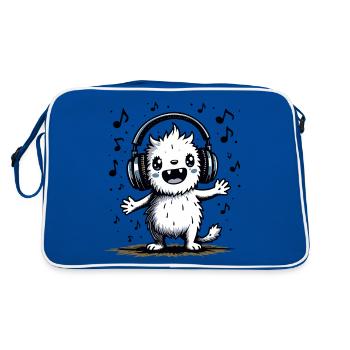 Mignon monstre monstre disant citation - Sac Retro - bleu/blanc - Dos