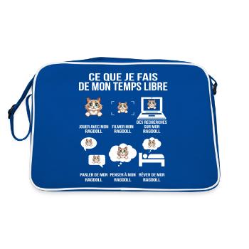 drôle Ragdoll – Ce que je fais de mon temps libre - Sac Retro - bleu/blanc - Dos