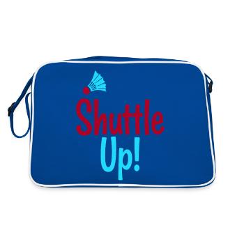 Badminton Shuttle Up - Federball - Retro Tasche - Blau/Weiß - Hinten