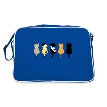 Drôles de chats orange / chats orange sont les meilleurs - Sac Retro - bleu/blanc - Dos