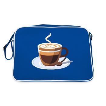 Café Frenchpress Cappuccino Latte Art - Sac Retro - bleu/blanc - Dos