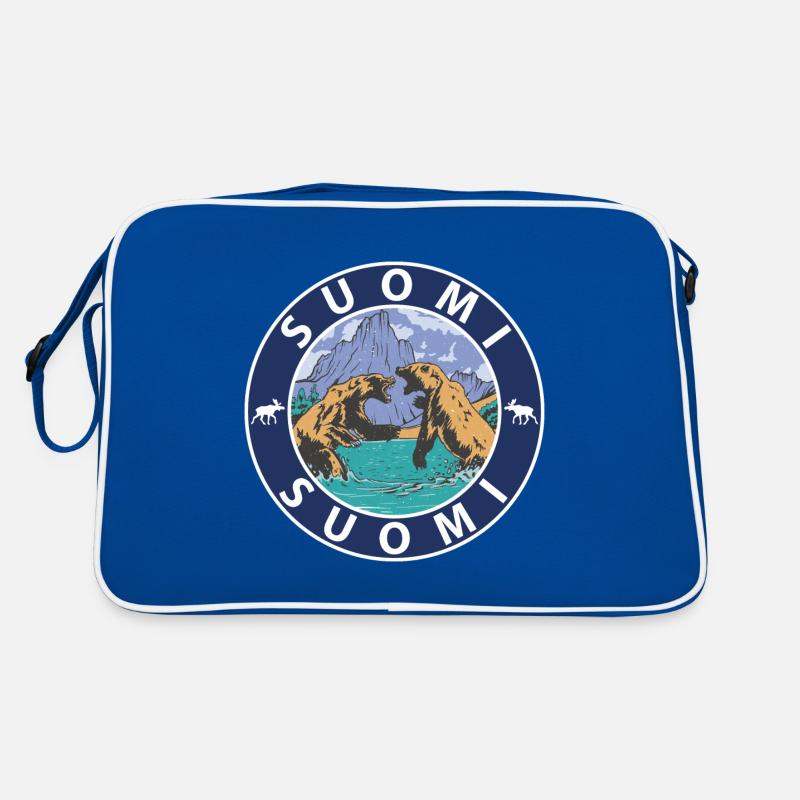 Finnland - Retro Tasche - Blau/Weiß