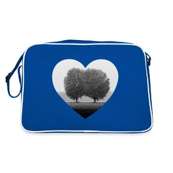 Herz für die Bäume - Retro Tasche - Blau/Weiß - Hinten