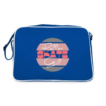 Roller skate girl, roller skating party - Retro Bag - blue/white - Back