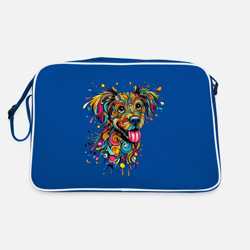 CHIEN COLORÉ COLORÉ ARC-EN-CIEL GRAFFITI BLOB Sac Retro