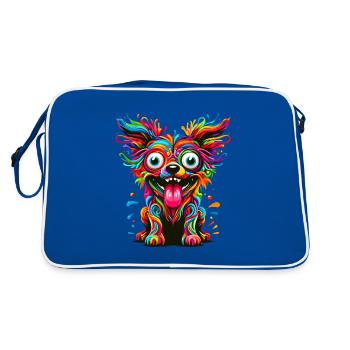 CHIEN FOU COLORÉ COLORÉ ARC-EN-CIEL BLOB - Sac Retro - bleu/blanc - Dos