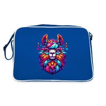 CONFETTIS D’ALPAGA COLORÉ PANACHÉ LAINE ARC-EN-CIEL - Sac Retro - bleu/blanc - Dos
