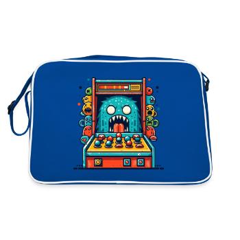 ARCADE SLOT MACHINE CASINO JOYSTICK MONSTER CRAZY - Retro Bag - blue/white - Back