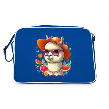 CHAPEAU D’ÉTÉ ALPAGA FRUIT FLEUR HIPPIE LUNETTES CHAÎNE - Sac Retro - bleu/blanc - Dos