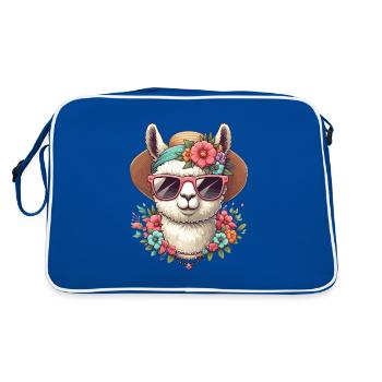 CHAPEAU D’ÉTÉ EN ALPAGA BOUQUET DE FLEURS HIPPIE LUNETTES CHAÎNE - Sac Retro - bleu/blanc - Dos