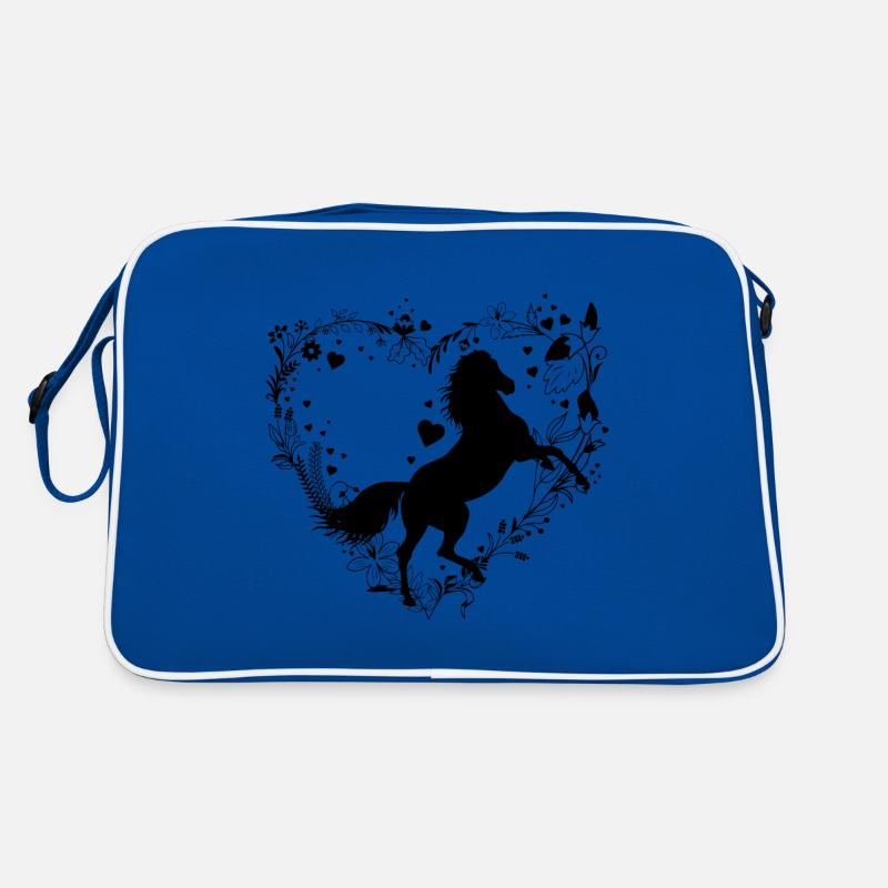 Fleurs et coeurs de cheval Sac Retro