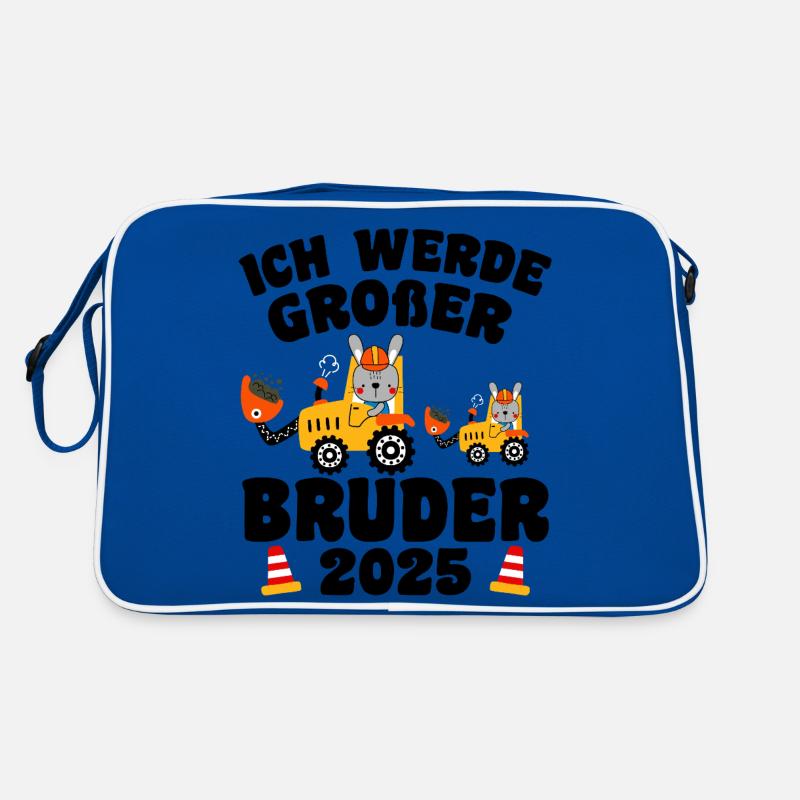 Ich Werde Großer Bruder 2025 - Retro Tasche - Blau/Weiß