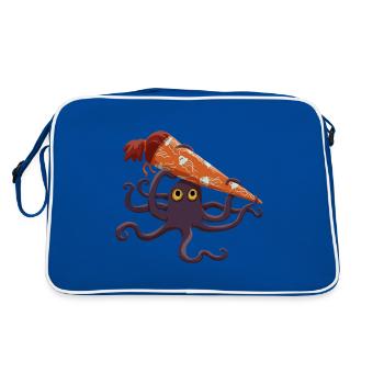 Poulpe avec cône d’école - Sac Retro - bleu/blanc - Dos