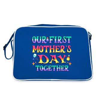 Notre première fête des mères 2024 ensemble maman et bébé - Sac Retro - bleu/blanc - Dos