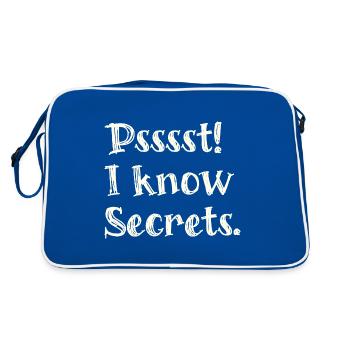 Pssst I know secrets - funny tshirt for magicians - Retro Bag - blue/white - Back