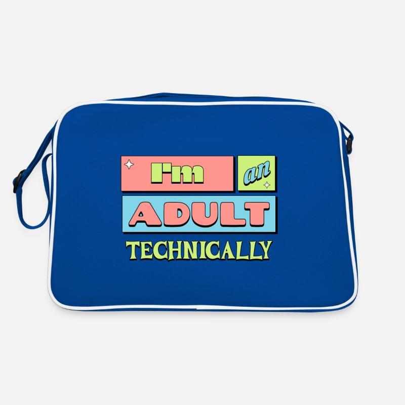 Ich bin ein erwachsenes technisch lustiges Geschenk zum 18. Geburtstag - Retro Tasche - Blau/Weiß