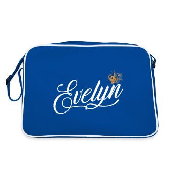 Evelyn Nom personnalisé pour femmes enfants bambins - - Sac Retro - bleu/blanc - Dos