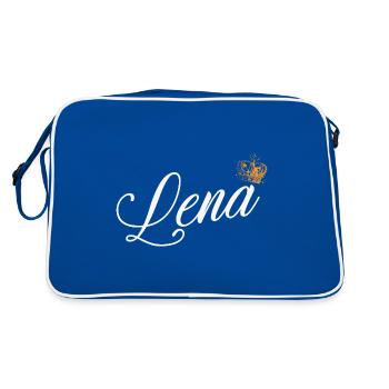 Lena Nom personnalisé pour les femmes Enfants Bambins - Lena - Sac Retro - bleu/blanc - Dos