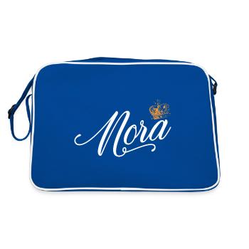 Nora Nom personnalisé pour femmes enfants bambins - Nora - Sac Retro - bleu/blanc - Dos