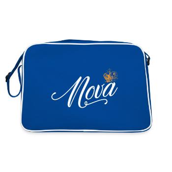 Nova Name for Women Kids Toddlers - Nova Custom - Retro Bag - blue/white - Back