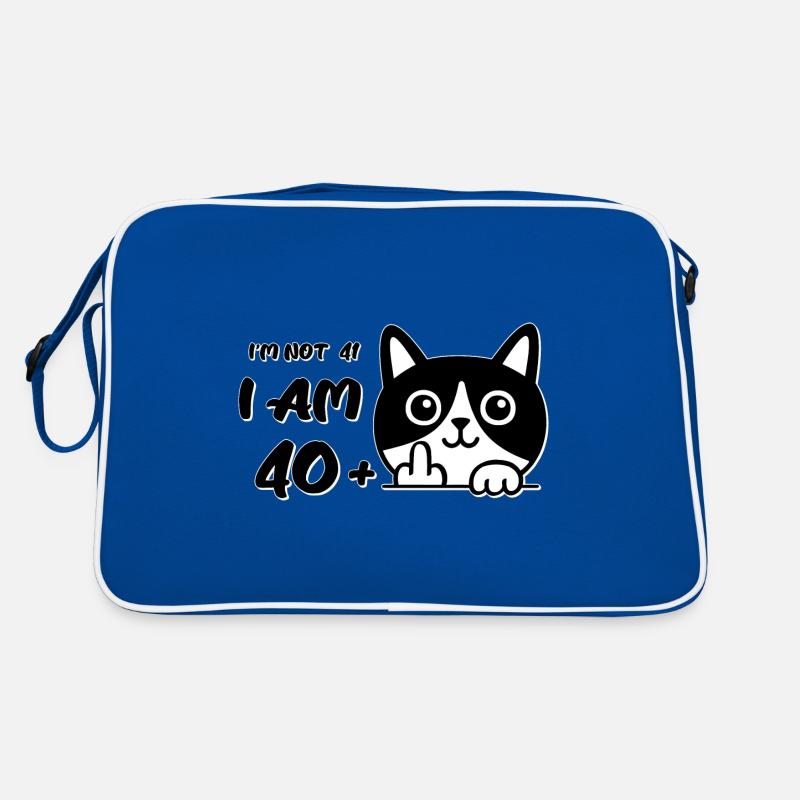 Ich bin nicht 41, ich bin 40 plus 1 Mittelfinger Katzenflip Retro Tasche