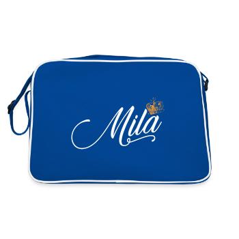 Mila Nom pour les femmes enfants bambins - Mila Custom - Sac Retro - bleu/blanc - Dos