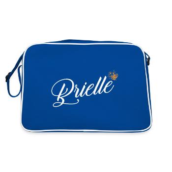 Brielle Nom personnalisé pour femmes enfants bambins - - Sac Retro - bleu/blanc - Dos