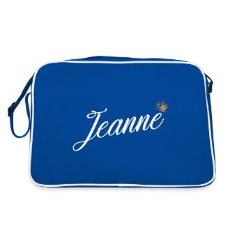 Jeanne Nom personnalisé pour femmes enfants bambins - - Sac Retro - bleu/blanc - Dos
