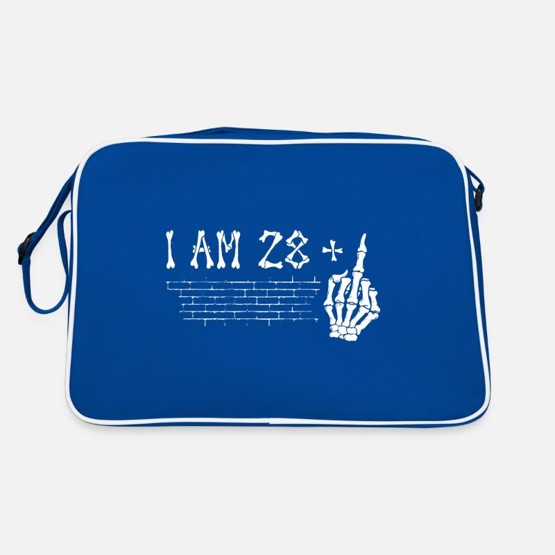 Ich bin 28 plus Mittelfinger - 29. Geburtstag Retro Tasche