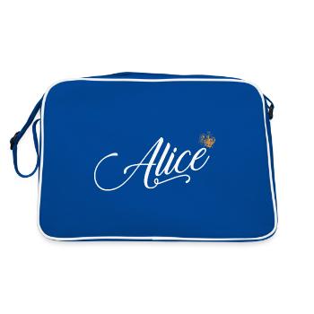 Alice Nom personnalisé pour les femmes Enfants Tout-petits - Alice - Sac Retro - bleu/blanc - Dos