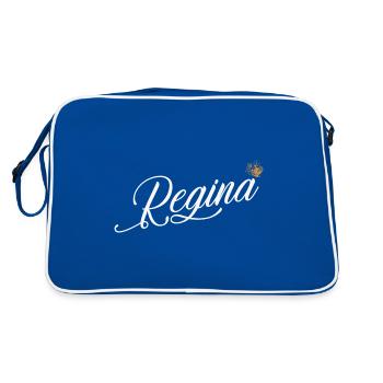 Regina Nom personnalisé pour les femmes, les enfants, les tout-petits - - Sac Retro - bleu/blanc - Dos