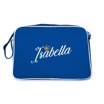 Isabella Name for Women Kids Toddlers - Isabella - Retro Bag - blue/white - Back