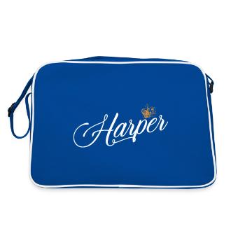 Harper Nom personnalisé pour les femmes Enfants Bambins - - Sac Retro - bleu/blanc - Dos