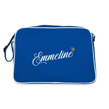 Emmeline Nom personnalisé pour Femmes, Enfants, Bambins - - Sac Retro - bleu/blanc - Dos