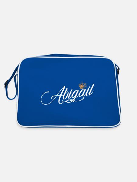 Abigail Custom Name for Women Kids Toddlers - - Retro Bag - blue/white - Back