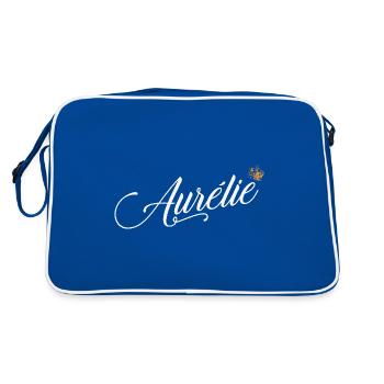 Aurélie Nom pour Femme Enfants Bambins - Aurélie - Sac Retro - bleu/blanc - Dos