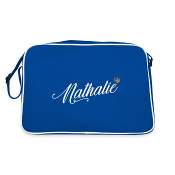 Nathalie Nom personnalisé pour les femmes Enfants Bambins - - Sac Retro - bleu/blanc - Dos