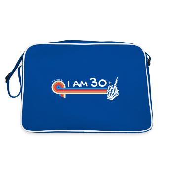 I Am 30 Plus Middle Finger - 31st Birthday - Retro Bag - blue/white - Back