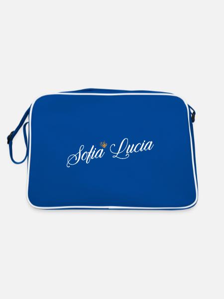 Sofia Name für Frauen Kinder Kleinkinder - Sofia Custom - Retro Tasche - Blau/Weiß - Hinten