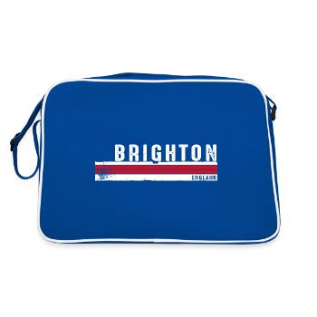 Brighton Angleterre Vintage Retro Design pour Seaside - Sac Retro - bleu/blanc - Dos