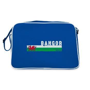 Bangor Pays de Galles Patrimoine Côtier Charme Souvenir - Sac Retro - bleu/blanc - Dos