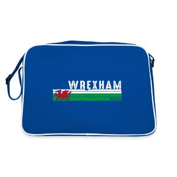 Wrexham Wales Stolz - Retro Tasche - Blau/Weiß - Hinten